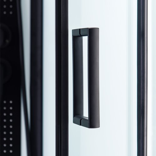 Kabina prysznicowa półokrągła zabudowana na wysokim brodziku 90x90 Nina