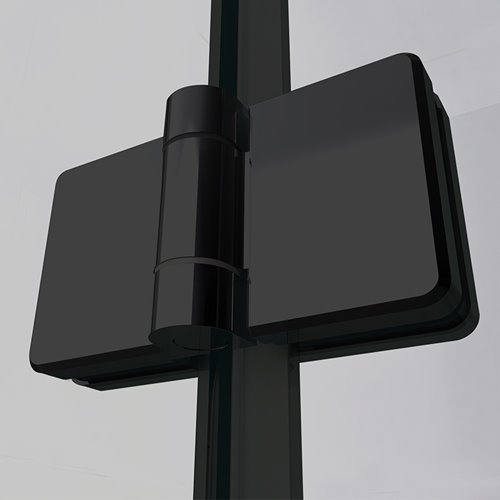 Czarna kabina prysznicowa prostokątna drzwi pojedyncze składane 110x90 ZES-KZ20E-BL-110X90