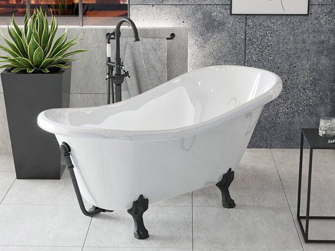 Wanna wolnostojąca 170 nogi czarne Otylia Besco WKO-170W+CZ