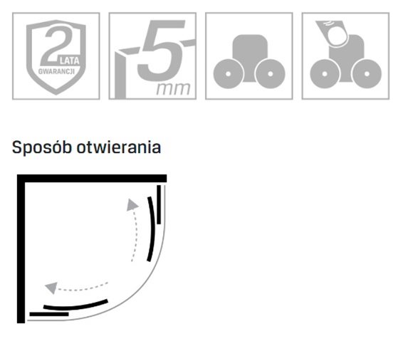 Kabina prysznicowa półokrągła 90x90 szkło satyna K-3574 Suvia New Trendy
