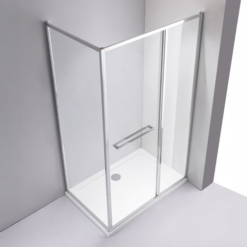 Chromowana prostokątna kabina prysznicowa Kira 120x80 drzwi rozsuwane do wewnątrz