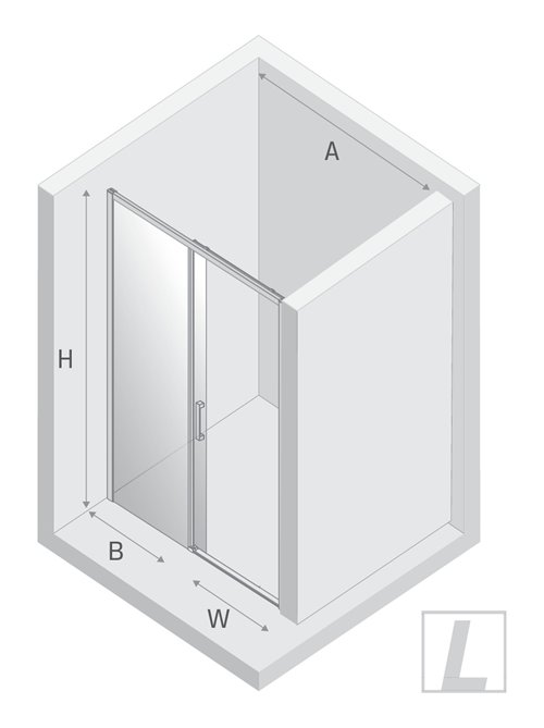 Drzwi prysznicowe rozsuwane lewe kolor złoty szczotkowany 110 cm D-0786A Prime New Trendy Gold Brushed