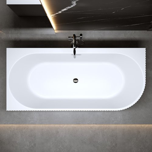 Wanna ryflowana przyścienna narożna lewa 160 cm Rio Hydrosan