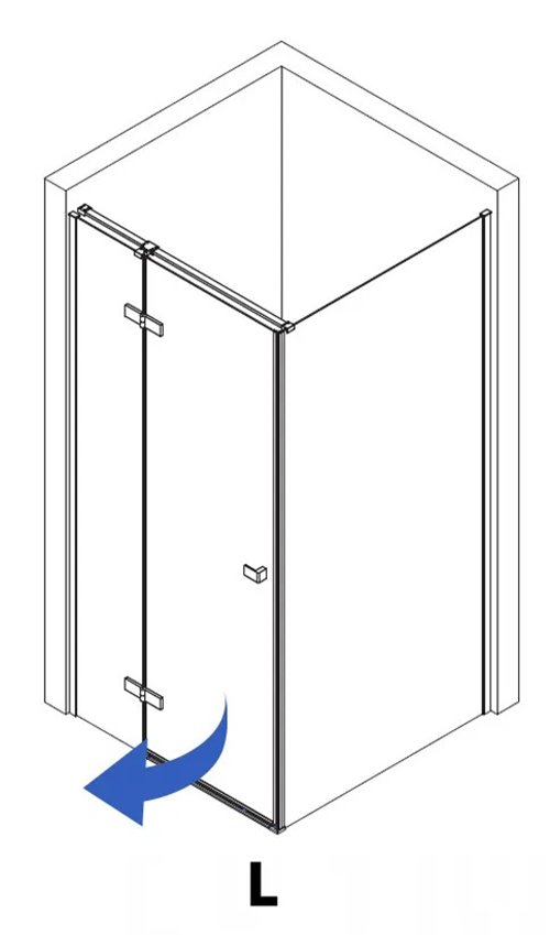 Kwadratowa kabina prysznicowa narożna lewa 80x80 Atlas Rea chrom