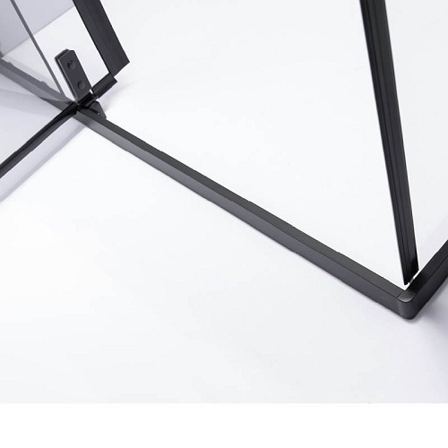 Czarna prostokątna kabina prysznicowa 110x90 drzwi uchylne BS16B