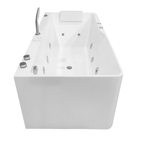 Przyścienna wanna z hydromasażem prostokątna konglomerat 170x80 cm MO-1803B