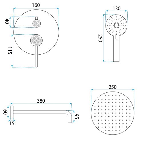 Inox zestaw prysznicowy podtynkowy box Foster Rea