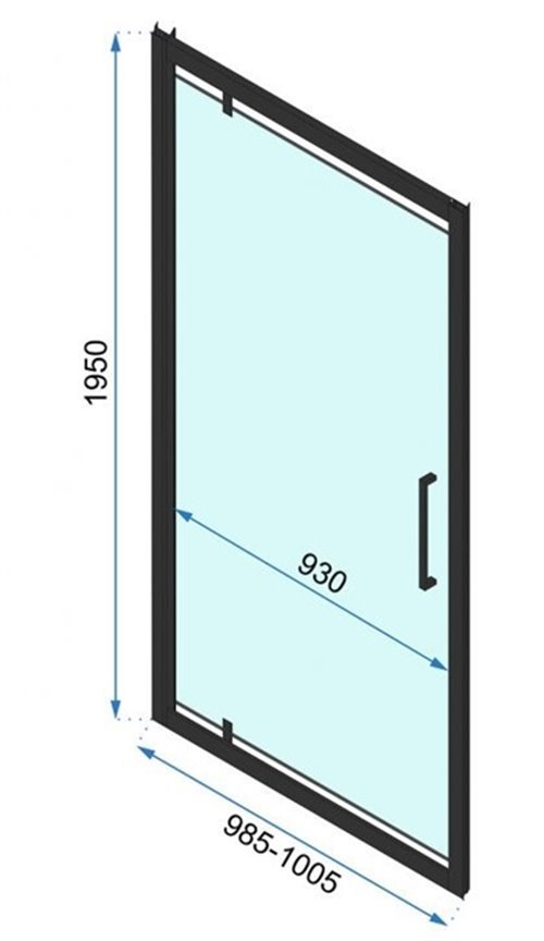 Złota szczotkowana kabina prysznicowa przyścienna drzwi uchylne 100x90 Rapid Swing Rea