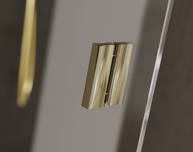 Złota ścianka prysznicowa rozsuwana 130 cm Vayo Gold Besco