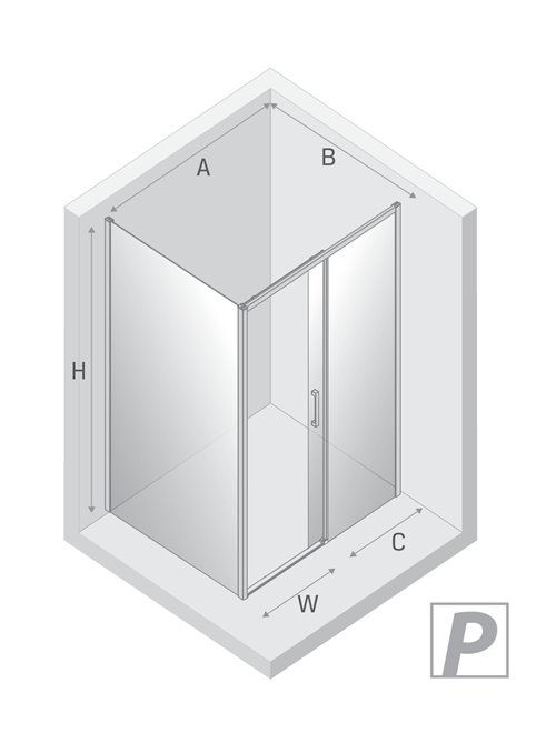 Kabina prysznicowa kwadratowa prawa 100x100 kolor stal szczotkowana D-0886A/D-0355B Prime New Trendy Gunmetal Brushed