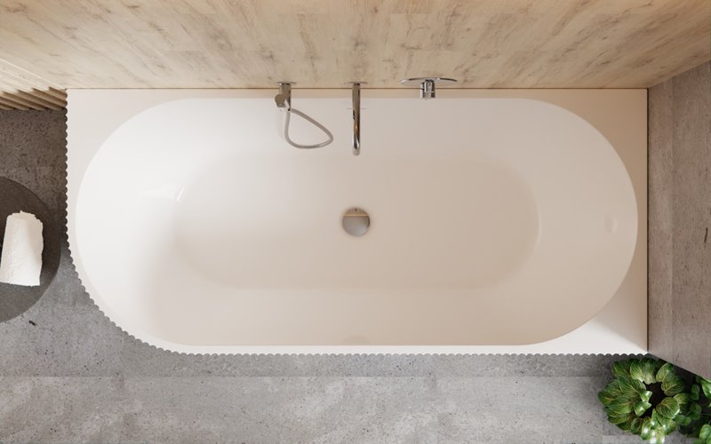 Denaya Besco biała wanna wolnostojąca 170 cm prawa syfon biały WAS-170-DPW