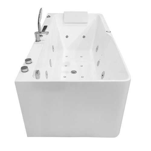 Przyścienna wanna z hydromasażem prostokątna konglomerat 150x75 cm MO-1803A