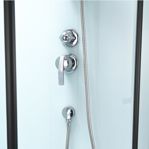 Kabina prysznicowa zabudowana na niskim brodziku półokrągła 90x90 WSH313B-90