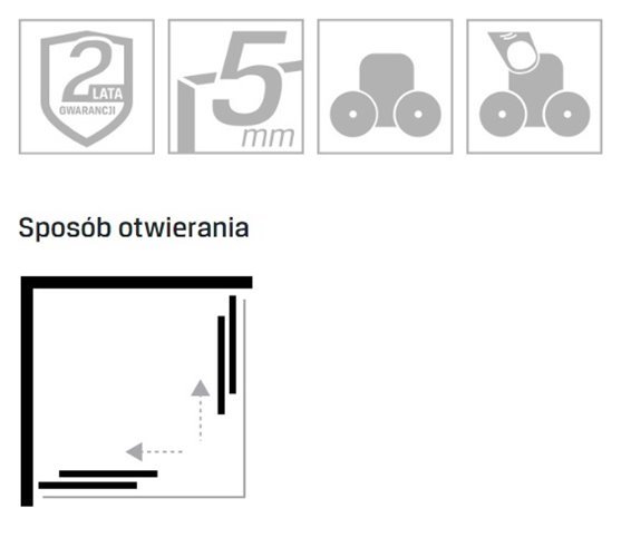 Czarna kabina prysznicowa kwadratowa 80x80 szkło satyna K-3579 Suvia New Trendy