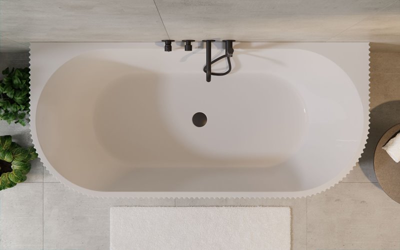 Leya Besco biała wanna wolnostojąca 170 cm syfon chrom WAS-170-L