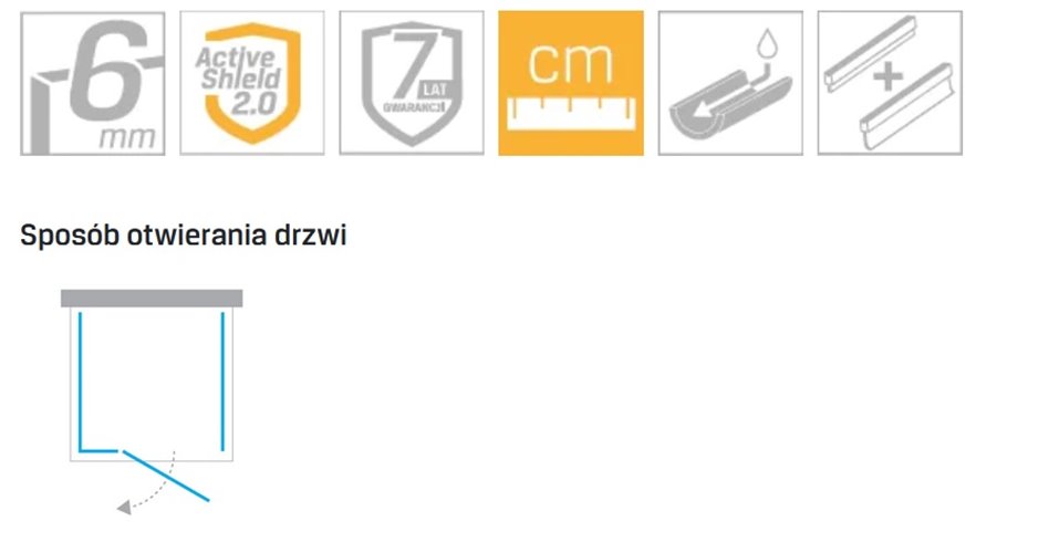 Czarna kabina prysznicowa przyścienna 100x80 lewa EXK-5023 Reflexa Black New Trendy