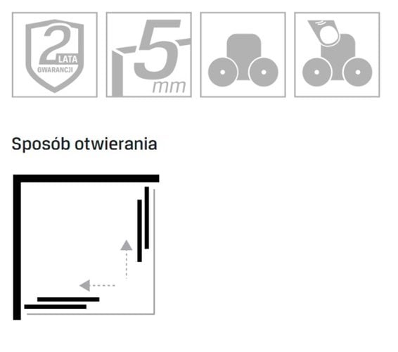 Kabina prysznicowa z brodzikiem kwadratowa 90x90 ZS-0004 Suvia New Trendy