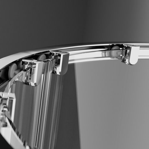 Zarya Besco chromowana kabina prysznicowa 90x90 powłoka ProClean + czarny brodzik 15 cm Alex Stone Effect Black