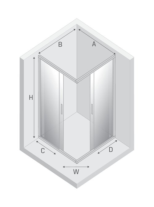 Czarna kabina prostokątna 80x90 cm K-5161 New Varia Black New Trendy