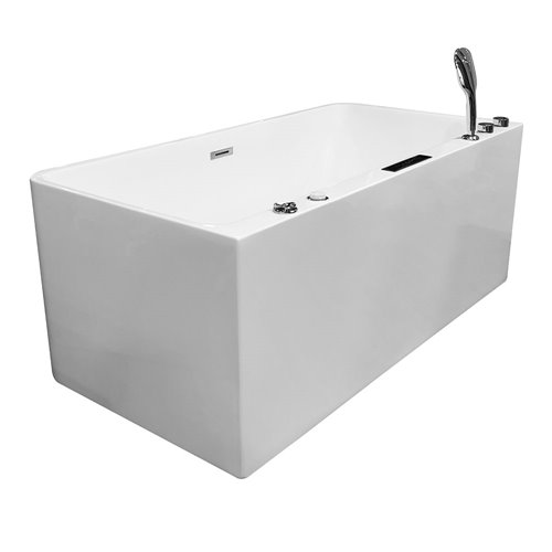 Wanna wolnostojąca z hydromasażem prostokątna konglomerat 170x80 cm MO-1801AB
