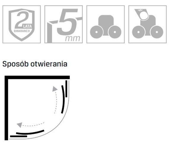 Czarna kabina prysznicowa z brodzikiem półokrągła 90x90 szkło satyna ZS-0018 Suvia New Trendy