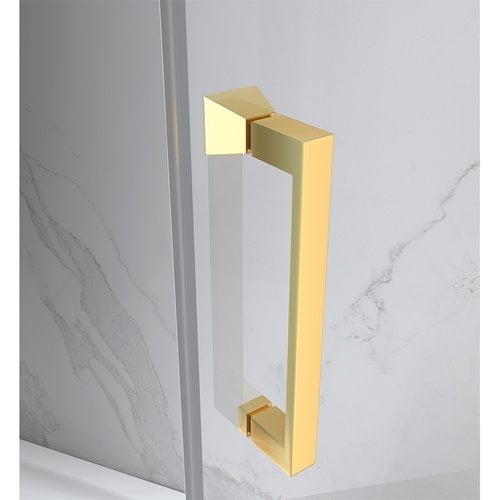 Złota kabina prysznicowa prostokątna drzwi pojedyncze składane 120x90 ZES-KZ20F-GL-120X90