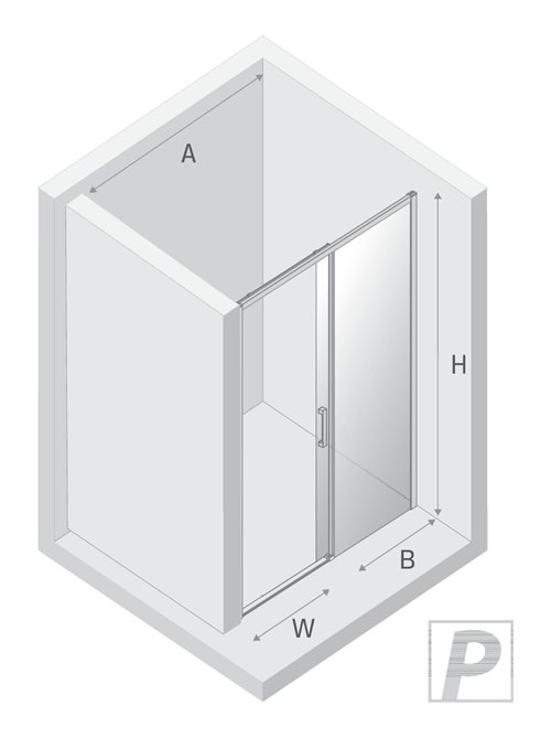 Drzwi prysznicowe rozsuwane prawe kolor miedziany 110 cm D-0815A Prime New Trendy Copper Brushed