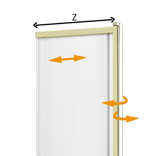 Parawan wannowy rozsuwany złoty połysk 100x150 P-0102 Sensi Light Gold New Trendy