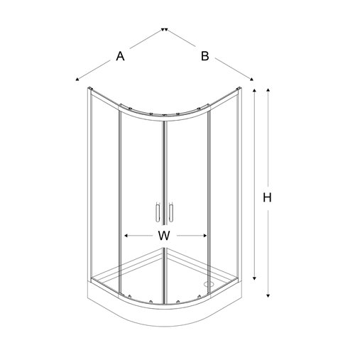 Czarna kabina prysznicowa półokrągła 90x90 K-3563 Suvia New Trendy