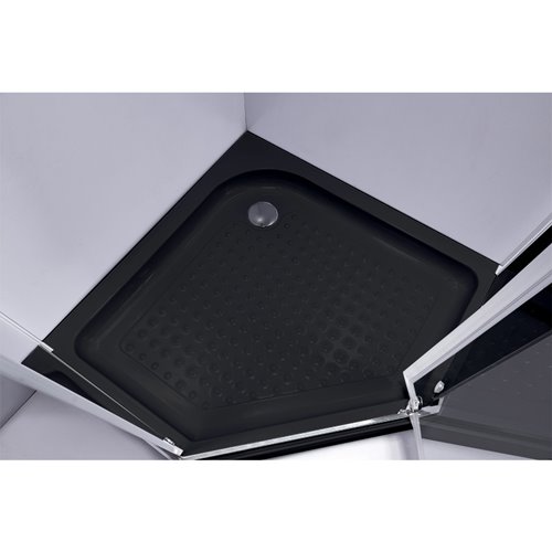 Czarny brodzik prysznicowy pięciokątny 90x90 SXL07B wysokość 15 cm