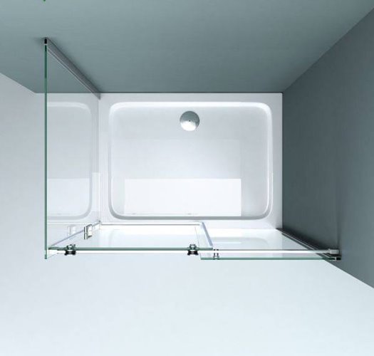 Kabina prysznicowa narożna 95x100 cm szkło 8mm przeźroczyste profile czarny mat Swiss Liniger