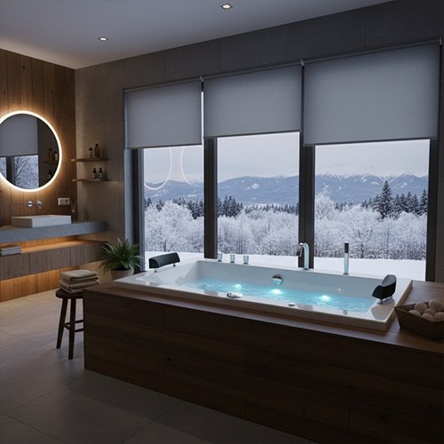 Wanna z hydromasażem prostokątna podgrzewacz wody Ramona 640 180x90