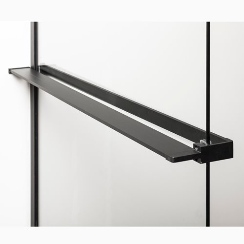 Czarna ścianka prysznicowa z półką na kosmetyki 120 cm Grace BL Kerra zdjęcie 6