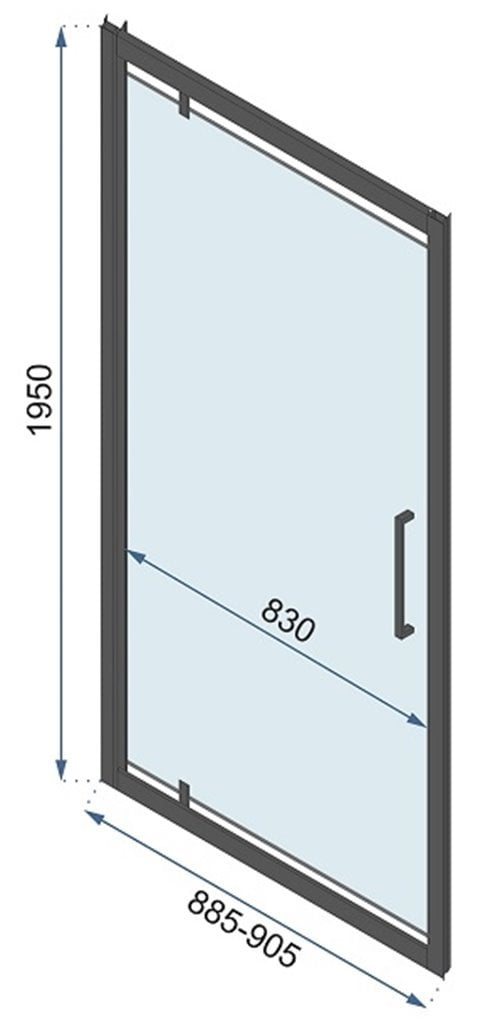 Złota szczotkowana kabina prysznicowa przyścienna drzwi uchylne 90x100 Rapid Swing Rea