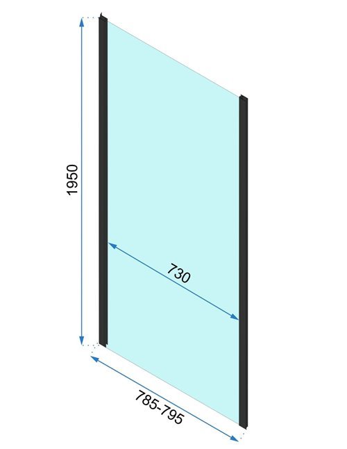 Kabina prysznicowa trójścienna prostokątna drzwi rozsuwane 130x80 Rapid Slide Rea