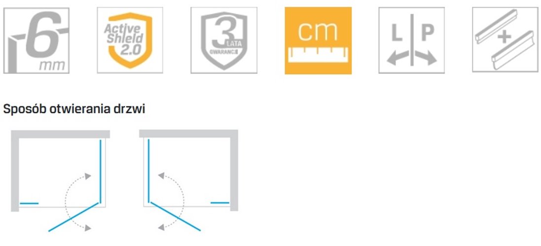 Kabina prysznicowa kwadratowa 110x110 K-0707 New Soleo New Trendy