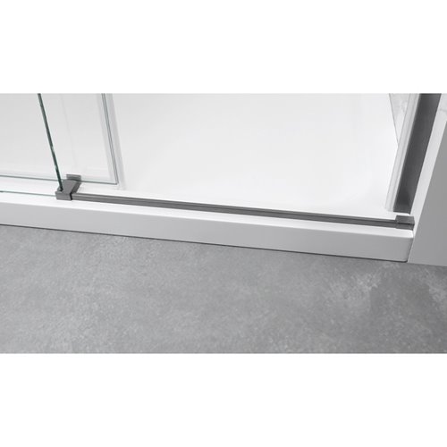 Stal szczotkowana drzwi prysznicowe do wnęki 125-130 cm rozsuwane szkło 8 mm KZ09D