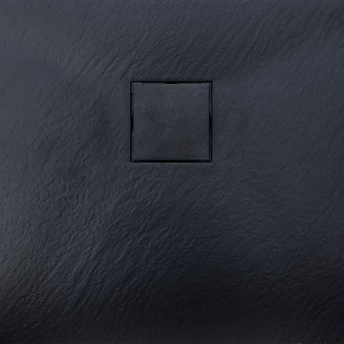 Czarny brodzik prysznicowy kwadratowy o strukturze kamienia 90x90 cm Riko Hydrosan