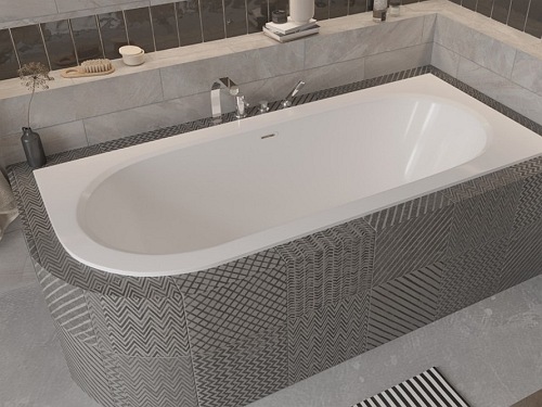 Wanna do zabudowy Avita Slim+ Besco prawa 180x75 cm komplet syfon+ przelew chrom