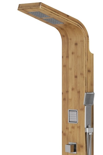 Panel natryskowy z drewna bambusowego chrom termostat Bao Corsan