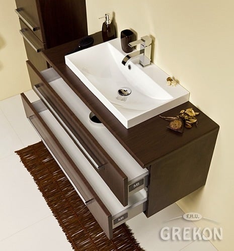 Szafka z umywalką 100/39/2 FKS seria Fokus Wenge Mat