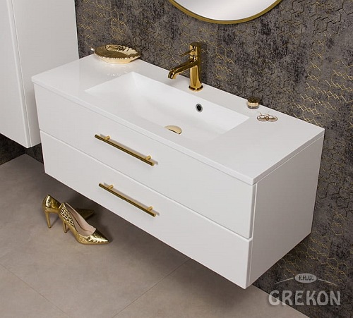 Szafka wisząca z umywalką biały mat 100 cm Belli Gold Gante