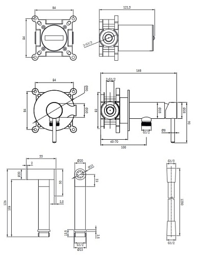 System bidetowy podtynkowy SYSYBI2CP Omnires Y miedź