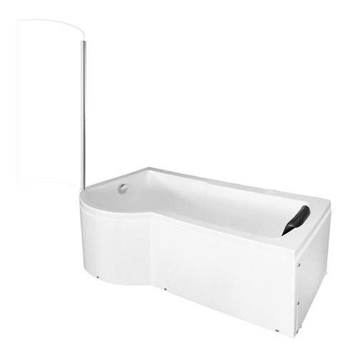 Wanna narożna z ruchomym parawanem 170x85 cm MO-1684N Lewa