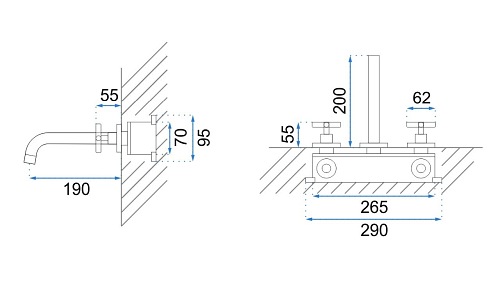 Bateria podtynkowa umywalkowa czarna Exit Black Rea