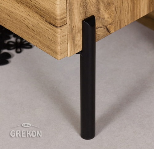 Noga stalowa czarna z podporą Gante