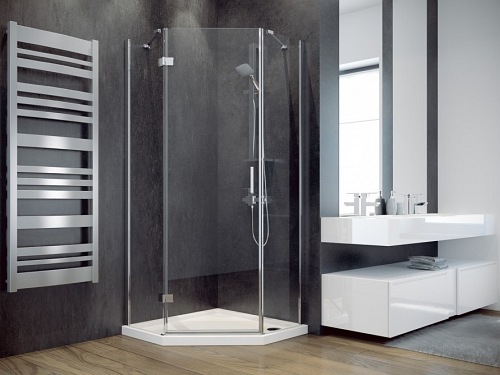 Kabina prysznicowa pięciokątna 90x90 Viva Besco model lewy