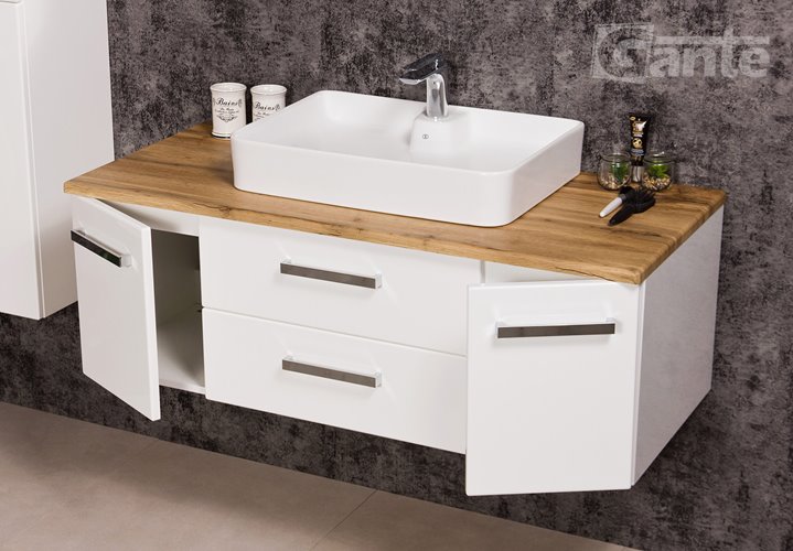 Szafka wisząca z umywalką nablatową 120 cm seria Fokus B