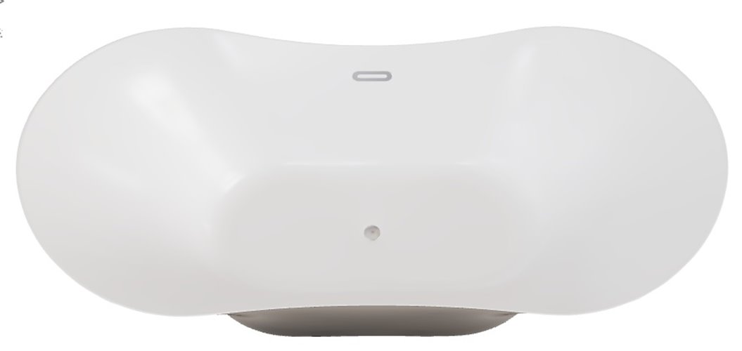 Czarno-biała wanna wolnostojąca 170 cm korek klik-klak chrom Amber Besco #WAS-170BABB