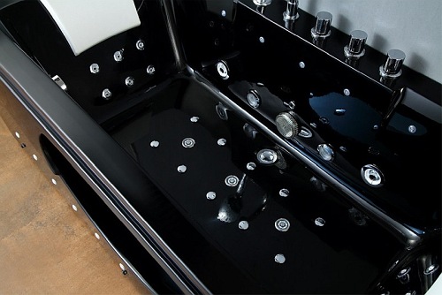 Czarna wanna z hydromasażem 170x84 Iris 933C Hydrosan